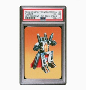 1985 Hasbro Transformers Ramjet Yellow RC Rookie Card #103 PSA 8 (Pop 2)