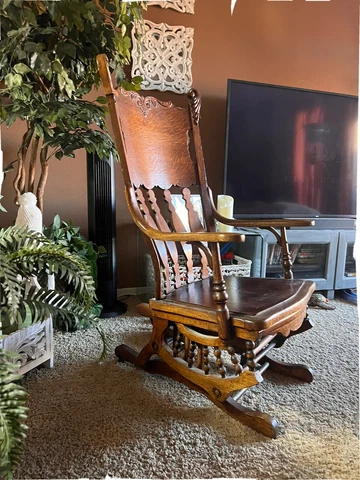Antique Victorian Platform Rocking Chair BEAUTIFUL Cover