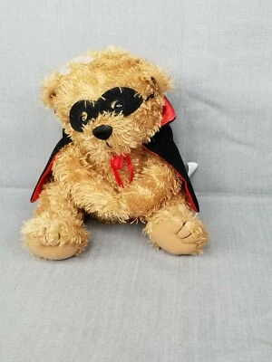 Batman Robin Hand Puppet Teddy Bear Plush Soft 6" Mask Cape Halloween Purim - Image 1 of 4