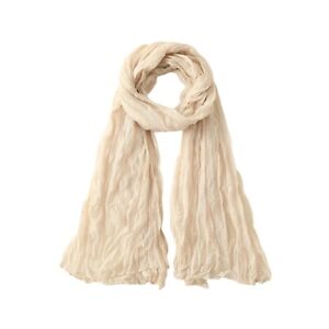 Women's Lightweight Breathable Solid Color Linen Cotton Scarf Shawl Wrap Muffler