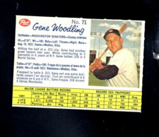 8822* 1962 Post Canadian # 71 Gene Woodling  NM