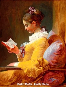 Libro de lectura para niña 8,5x11" impresión fotográfica Fragonard retrato rápido de bellas artes - Imagen 1 de 2