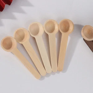 10Pcs Short Wood Measuring Spoon Kitchen Cooking Tool Teaspoon Coffee Condiment - Picture 1 of 19