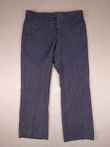 VINTAGE Armani Exchange Plaid Pleated Dress Pants Gray Made in Italy 33x27 - Picture 1 of 9