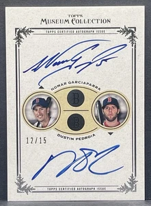 2013 Topps Museum Collection Dustin Pedroia Nomar Garciaparra On Card AUTO /15 - Picture 1 of 2