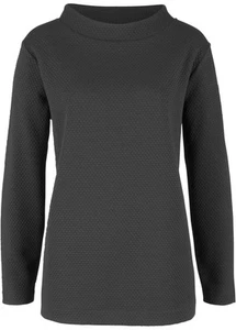 Sweatshirt mit Noppenstruktur Gr. 36/38 Schwarz Damen-Sweat Fleece-Shirt Neu* - Bild 1 von 1