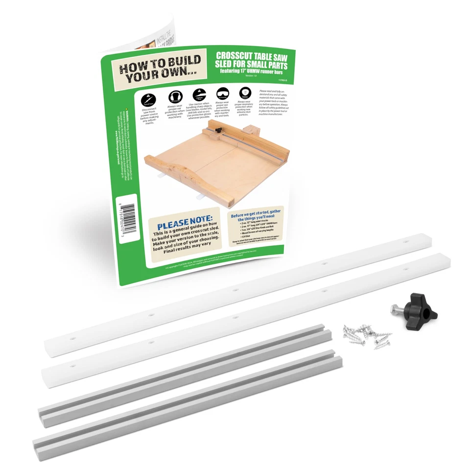 Kit de trineo de sierra de mesa hágalo usted mismo (Kit de 17 con barras UHMW PRETALADRADAS) Foto 1 de 4