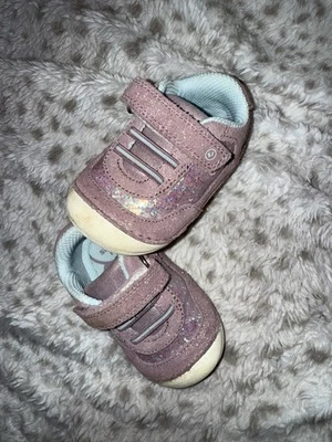 Stride Rite Soft Motion Mauve Glitter Colored Tennis Shoes toddler size 4 - Image 1 of 4