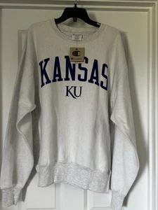 Felpa uomo LG LS Champion Brand Kansas Jayhawks nuova con etichetta - Foto 1 di 1