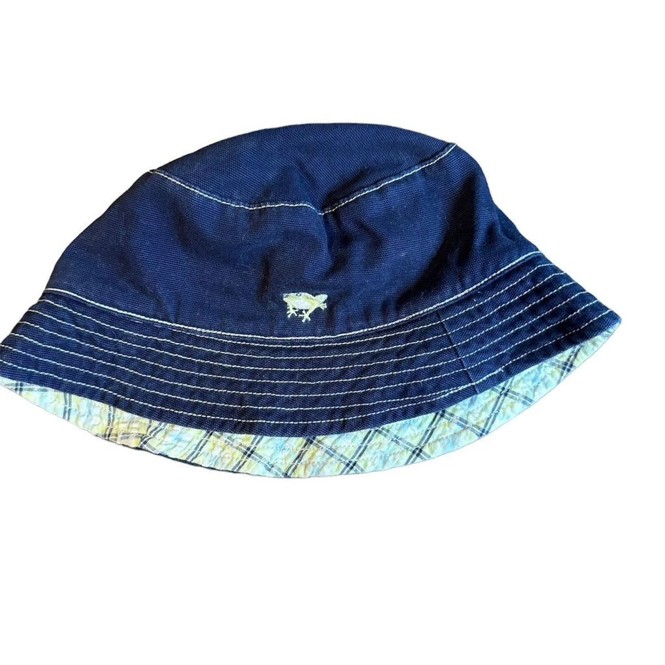 Sombrero de cubo reversible Janie and Jack niño pequeño 12-24 meses azul/verde a cuadros Foto 1 de 4