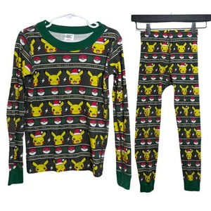 Hanna Andersson Pokemon Pajama Set Kids Size 120 6-7 Christmas Holiday Pikachu - Picture 1 of 13