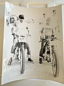 1950'S TRIUMPH MOTORCYLE TROPHY WINNERS 8" X 10" PHOTO POMONA RACEWAY - Picture 1 of 4