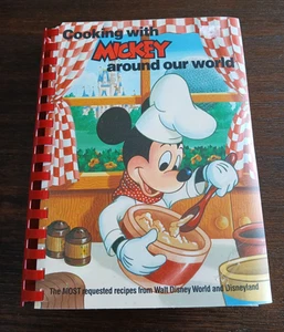 VTG 1987 Cooking with Mickey Around Our World Walt Disney Cookbook First Edition - Picture 1 of 23