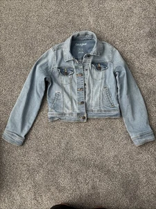 Cat & Jack Girls Denim Jean Jacket Light Wash Size 7/8 Excellent Condition - Picture 1 of 3