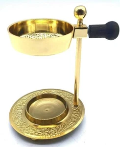 CRIGEMA - Brass Incense Burner - Wooden Handle and Plate - Picture 1 of 8
