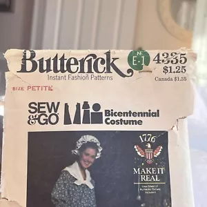 Butterick Sew & Go Women Costume 4335 Bicentennial Costume Sz Petite Anerica250 - Picture 1 of 16