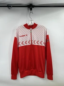 Vintage Hummel Jacket Mens Medium Red Striped Track Jacket USA Warmup Sports - Picture 1 of 12