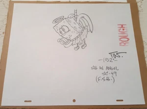 TODD WHITE SIGNED SUPER RARE SPONGEBOB ORIGINAL SKETCH Season 2 Patty Hype - Picture 1 of 8