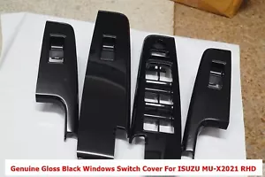 SET RHD MASTER SWITCH COVER GLOSS BLACK FOR ISUZU D-MAX MU-X 2021-22 - Picture 1 of 7