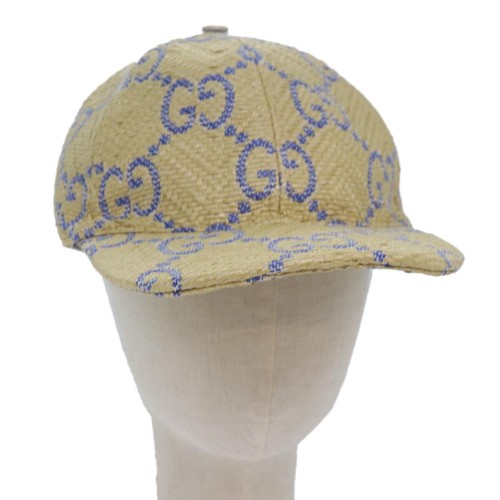 GUCCI Cappellino GG Tela Rafia L Taglia Beige 701713 Autore am6474V
