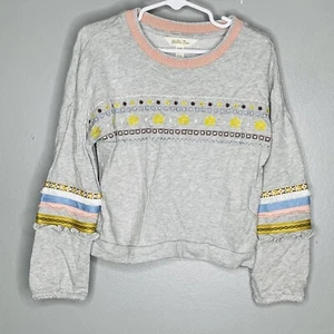 Matilda Jane Just Imagine Glittery French Terry Top Girls 4 long Sleeve Gray - Picture 1 of 6