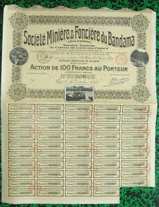 Côte d'Ivoire - Siège à Lyon - Bel Déco d'une Ste Minière (Mines d'Or) de 1920 - Picture 1 of 1