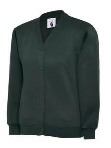 Personalised Custom Embroidered Uneek Childrens Classic Cardigan Uniform Jumper - Picture 1 of 10