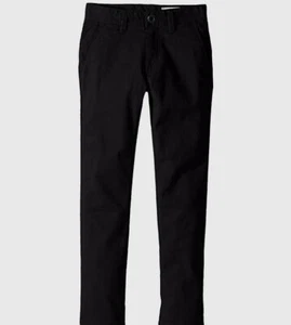 $70 Volcom Kid's Boy's Black Frickin Modern Fit Stretch Chino Pants Size 26W - Picture 1 of 2