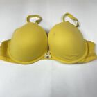 Body By Victorias Secret 38D Pushup Bra Solid Yellow Padded Underwire #042