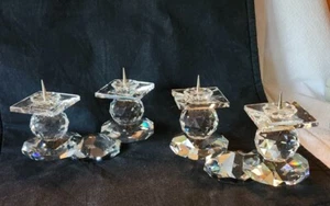 Swarovski Retired Crystal Double Candle Holders European Original Box - Picture 1 of 20