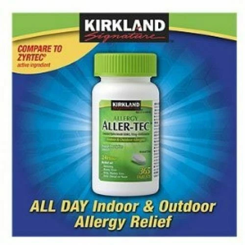 Kirkland Aller-Tec Cetirizine HCL 10 mg Antihistamine 365 Tablets Zyrtec