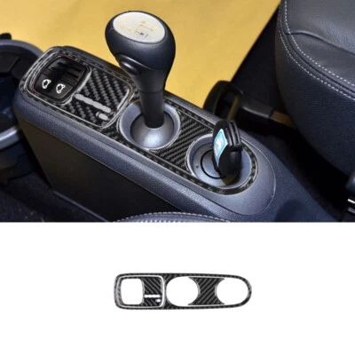 Cubierta de panel de cambio de marchas central de fibra de carbono para Smart Fortwo 2011-2015 3 piezas Foto 1 de 4