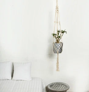 Large Pot Holder Macrame Plant Hanger Hanging Planter Basket Hemp Rope Braided - Picture 1 of 3