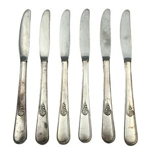 Vintage Holmes & Edwards YOUTH Silver Plate Flatware Dinner Knives Set of 6 - Picture 1 of 8
