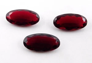 172.50 Cts 3 Pcs Lab Created Garnet Oval Cut Loose Gemstone 20X40 MM P-1118 - Picture 1 of 3