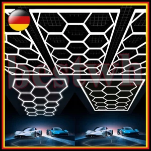 14 x lampada LED esagonale officina parete garage soffitto luce illuminazione a nido d'ape nuova - Foto 1 di 37