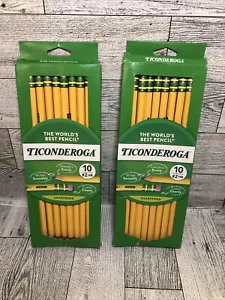Lot of 2 TICONDEROGA - Soft Black Lead Pencils No. 2 Yellow - 20 Pencils (33892) - Picture 1 of 5