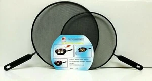 2 x Splatter Guard Set Frying Pan Anti Splash Screen Cover Mesh Metal Wired - Picture 1 of 1