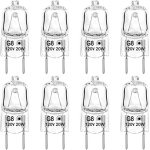 8Pcs G8 Base JCD Type Light Bulbs 120V 20W 20WATT Range Hood & More Replacement - Picture 1 of 9