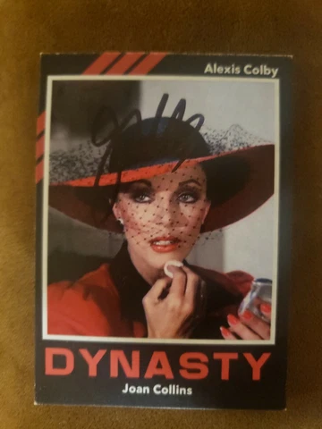 Joan Collins Custom Signed Card - Alexis Colby On Dynasty Cover