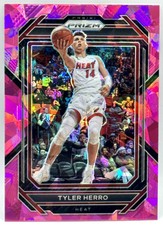 2022-23 PANINI PRIZM TYLER HERRO PINK CRACKED ICE PRIZM REFRACTOR CARD HEAT