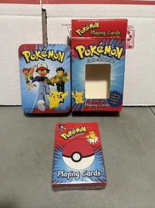 Vintage 1999 Nintendo POKEMON Playing Cards Collector Tin 54 Full Deck W/ Jokers - Picture 1 of 16