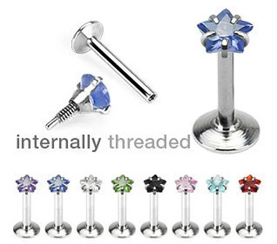 Brinco piercing cartilagem 16g 5/16" ~3mm CZ WISHING STAR ~ Tragus Helix  - Imagem 1 de 4