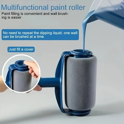 Kit de rodillos de pintura multifuncional - tanque incorporado para fácil pintura de pared Foto 1 de 4