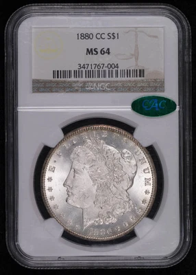 1880 CC Morgan Silver Dollar NGC MS-64 CAC - Image 1 of 4