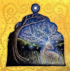 PAGAN WICCAN GREETING CARD Edge Woods GODDESS BIRTHDAY STAG CELTIC HANNAH WILLOW - Picture 1 of 8