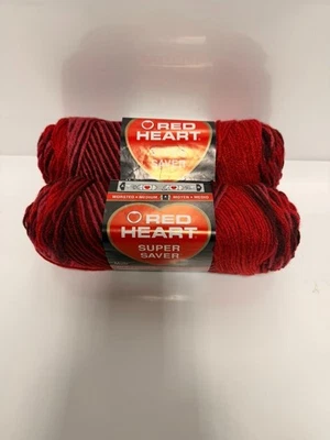 Fio Red Heart Super Saver 5 oz 244 jardas batom vermelho lote de 2 - Imagem 1 de 4