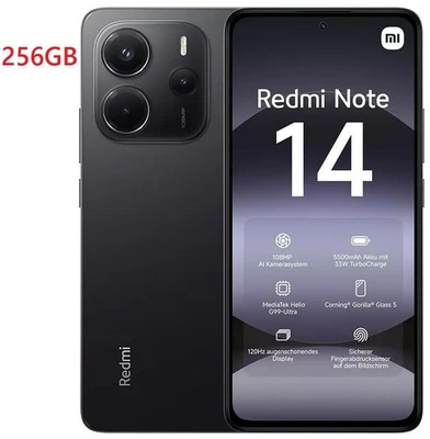 XIAOMI Redmi Note 14 256Gb + 8GB 4G Amoled Dual Sim NERO - UFFICIALE XIAOMI - Immagine 1 di 4