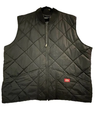 Chaleco de nailon acolchado con diamantes Dickies 2XL para hombre cremallera completa negro cuadrado ligero Foto 1 de 4