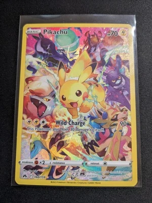 Pikachu Crown Zenith Full Art Secret Rare Holo Card 160/159 Near Mint - Image 1 of 2